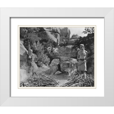 Abby Dalton, Brad Jackson, The Saga of the Viking Women, 1958 White Modern Wood Framed Art Print with Double Matting by Vintage Hollywood Archive