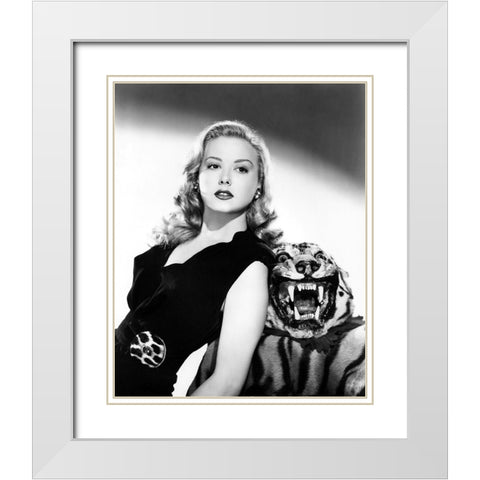 Adele Mara, The Tiger Women, 1945 White Modern Wood Framed Art Print with Double Matting by Vintage Hollywood Archive