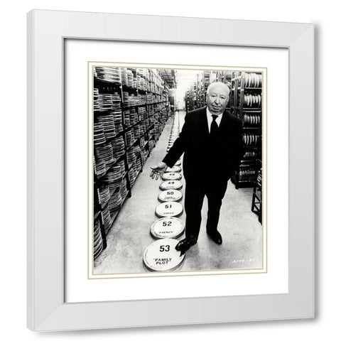 Alfred Hitchcock, 1976 White Modern Wood Framed Art Print with Double Matting by Vintage Hollywood Archive