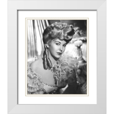 Andrea King, My Wild Irish Rose White Modern Wood Framed Art Print with Double Matting by Vintage Hollywood Archive