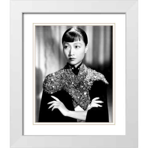 Anna May Wong by Eugene Robert Richee, 1937 White Modern Wood Framed Art Print with Double Matting by Vintage Hollywood Archive