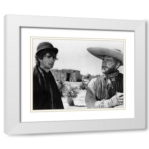 Anthony Perkins, Paul Newman, Judge Roy Bean, 1972 White Modern Wood Framed Art Print with Double Matting by Vintage Hollywood Archive