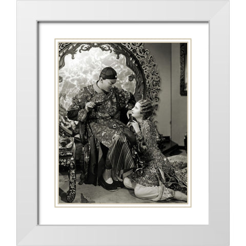 Barbara Stanwyck, Nils Asther, The Bitter Tea of General Yen White Modern Wood Framed Art Print with Double Matting by Vintage Hollywood Archive