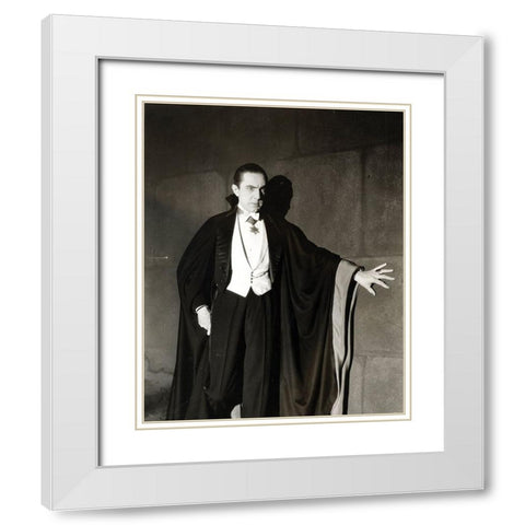 Bela Lugosi as Dracula, 1931 White Modern Wood Framed Art Print with Double Matting by Vintage Hollywood Archive