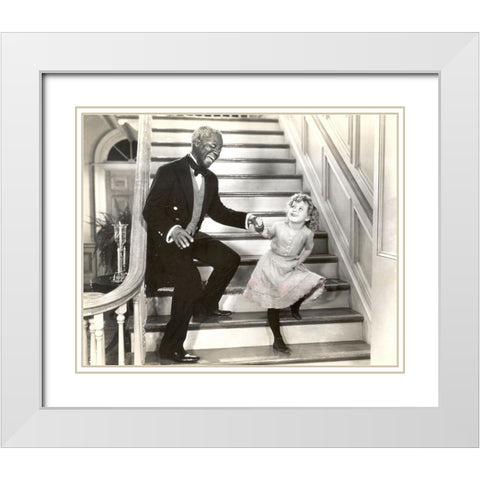 Bill Robinson, Shirley Temple, The Little Colonel, 1935 White Modern Wood Framed Art Print with Double Matting by Vintage Hollywood Archive