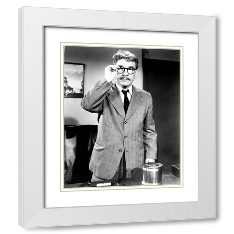 Burgess Meredith, The Twilight Zone White Modern Wood Framed Art Print with Double Matting by Vintage Hollywood Archive