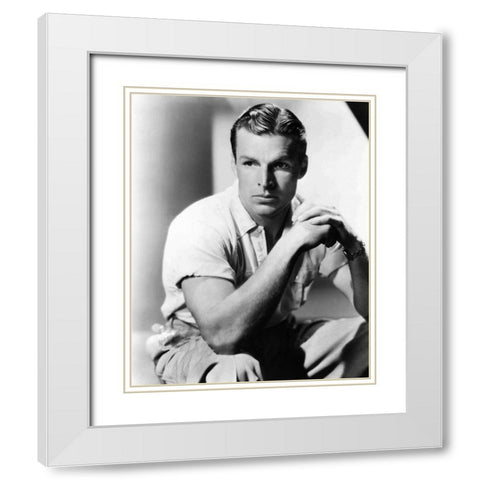 Buster Crabbe, White Modern Wood Framed Art Print with Double Matting by Vintage Hollywood Archive