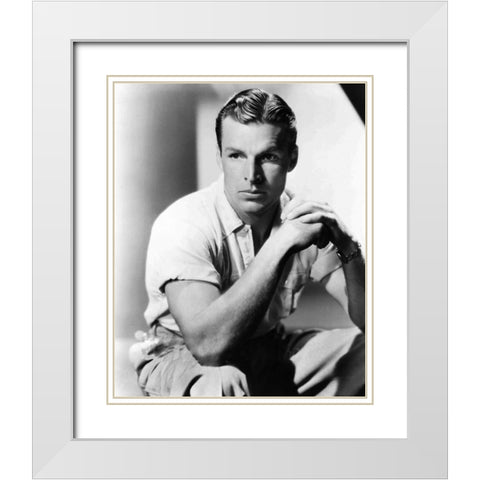 Buster Crabbe, White Modern Wood Framed Art Print with Double Matting by Vintage Hollywood Archive