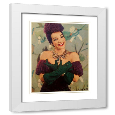 Carmen Miranda, 1943 White Modern Wood Framed Art Print with Double Matting by Vintage Hollywood Archive