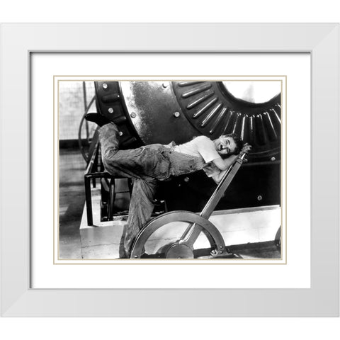 Charlie Chaplin, Modern Times White Modern Wood Framed Art Print with Double Matting by Vintage Hollywood Archive