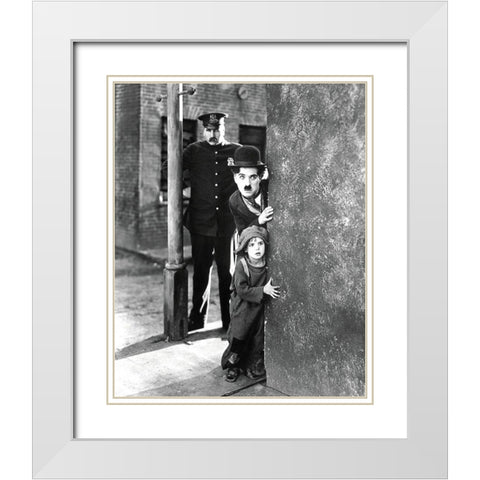 Charlie Chaplin, The Kid I White Modern Wood Framed Art Print with Double Matting by Vintage Hollywood Archive