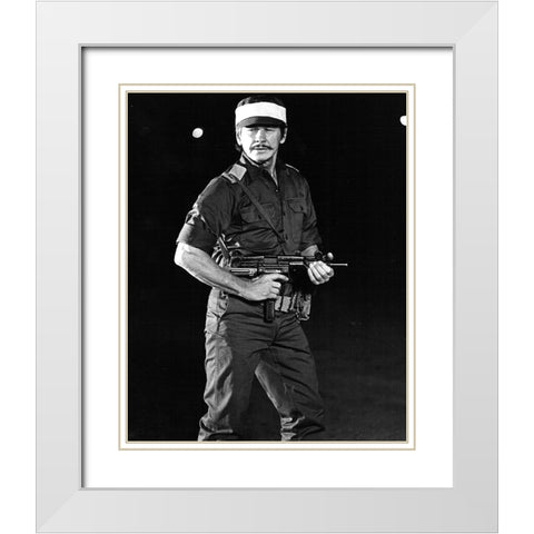 Charles Bronson, 1977 White Modern Wood Framed Art Print with Double Matting by Vintage Hollywood Archive