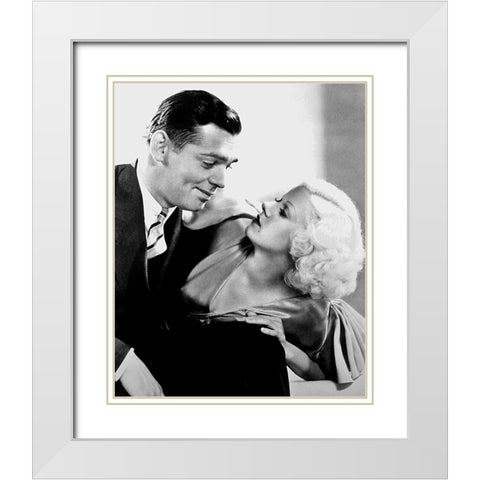 Clark Gable, Jean Harlow, Hold Your Man, 1933 White Modern Wood Framed Art Print with Double Matting by Vintage Hollywood Archive