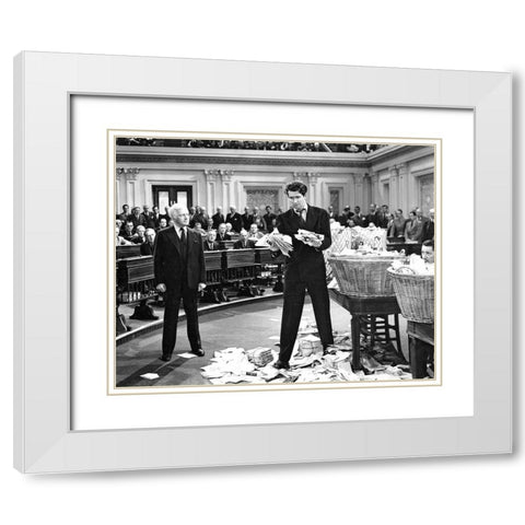 Claude Rains, James Stewart, Mr Smith Goes to Washingon, 1939 White Modern Wood Framed Art Print with Double Matting by Vintage Hollywood Archive