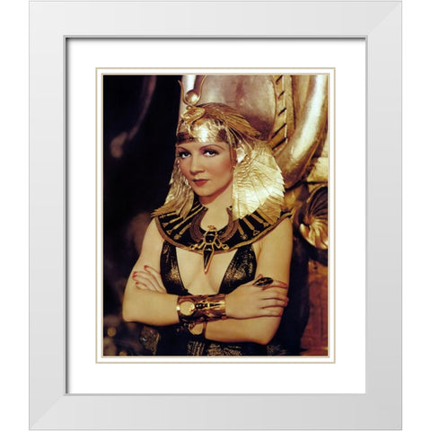 Claudette Colbert, Cleopatra, 1934 White Modern Wood Framed Art Print with Double Matting by Vintage Hollywood Archive