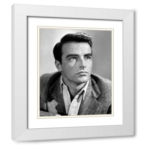 Montgomerey Clift White Modern Wood Framed Art Print with Double Matting by Vintage Hollywood Archive