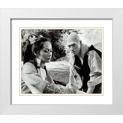 David Carradine as Caine and Nancy Kwan Mayli Ho, Kung Fu, 1972 White Modern Wood Framed Art Print with Double Matting by Vintage Hollywood Archive