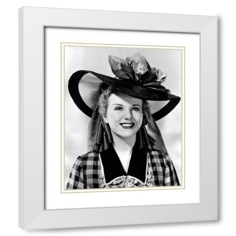 Deanna Durbin White Modern Wood Framed Art Print with Double Matting by Vintage Hollywood Archive
