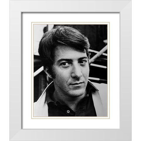 Dustin Hoffman, 1968 White Modern Wood Framed Art Print with Double Matting by Vintage Hollywood Archive