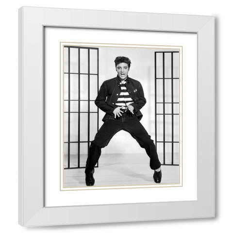 Elvis Presley, Jailhouse Rock II White Modern Wood Framed Art Print with Double Matting by Vintage Hollywood Archive