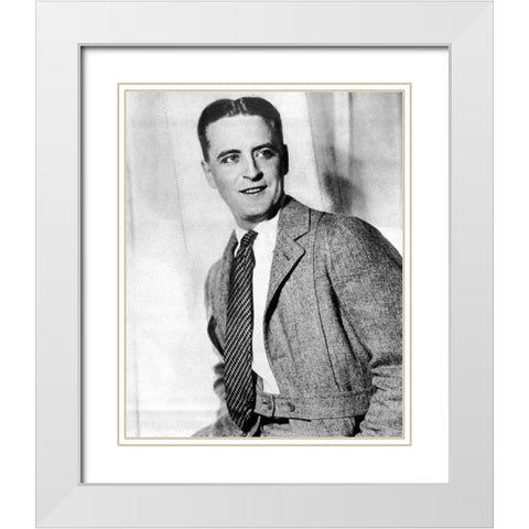 F. Scott Fitzgerald, 1923 White Modern Wood Framed Art Print with Double Matting by Vintage Hollywood Archive