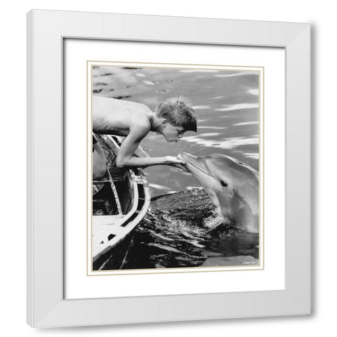 Flipper Luke Halpin, 1963 White Modern Wood Framed Art Print with Double Matting by Vintage Hollywood Archive