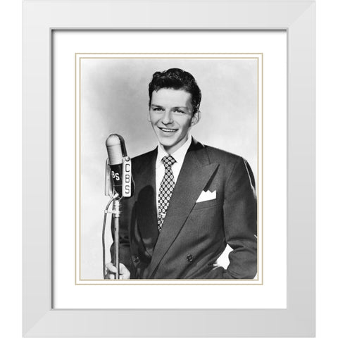 Frank Sinatra, 1942 White Modern Wood Framed Art Print with Double Matting by Vintage Hollywood Archive