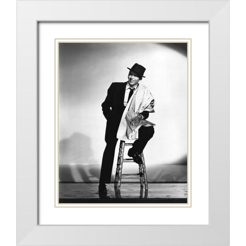 Frank Sinatra, 1957 II White Modern Wood Framed Art Print with Double Matting by Vintage Hollywood Archive