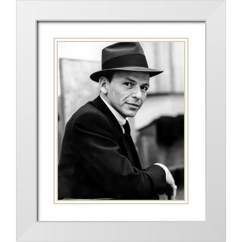 Frank Sinatra, 1957 III White Modern Wood Framed Art Print with Double Matting by Vintage Hollywood Archive