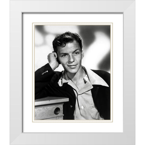 Frank Sinatra, 1940 White Modern Wood Framed Art Print with Double Matting by Vintage Hollywood Archive