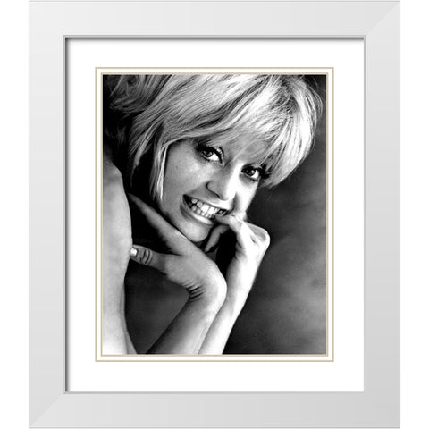 Goldie Hawn, 1970 White Modern Wood Framed Art Print with Double Matting by Vintage Hollywood Archive