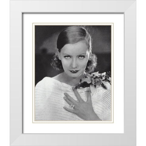 Greta Garbo, 1929 White Modern Wood Framed Art Print with Double Matting by Vintage Hollywood Archive