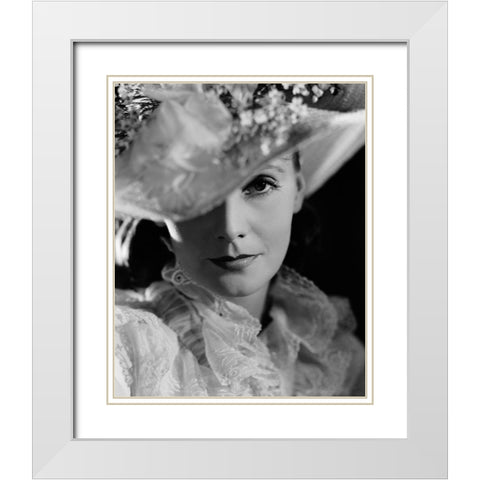 Greta Garbo White Modern Wood Framed Art Print with Double Matting by Vintage Hollywood Archive
