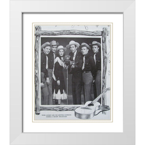 Hank Williams White Modern Wood Framed Art Print with Double Matting by Vintage Hollywood Archive
