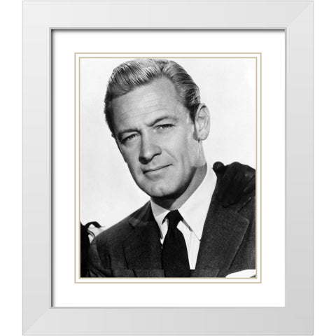William Holden White Modern Wood Framed Art Print with Double Matting by Vintage Hollywood Archive