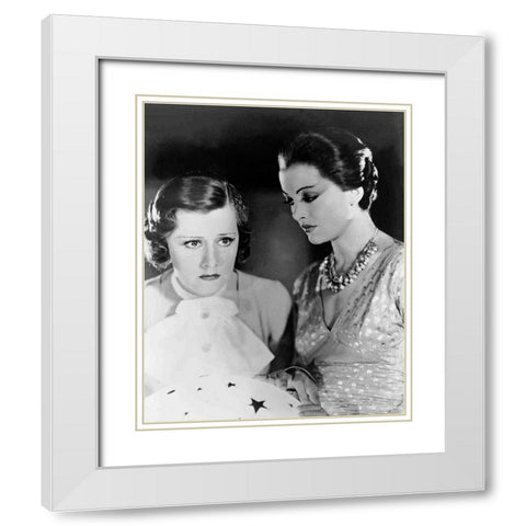 Irene Dunne, Myrna Loy, Thirteen Women, 1932 White Modern Wood Framed Art Print with Double Matting by Vintage Hollywood Archive