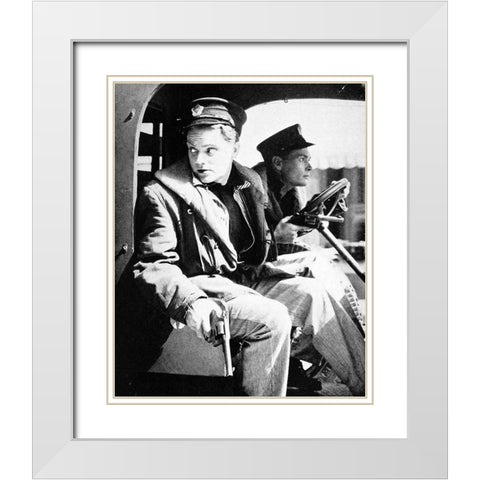 James Cagney, Edward Woods, The Public Enemy, 1931 White Modern Wood Framed Art Print with Double Matting by Vintage Hollywood Archive