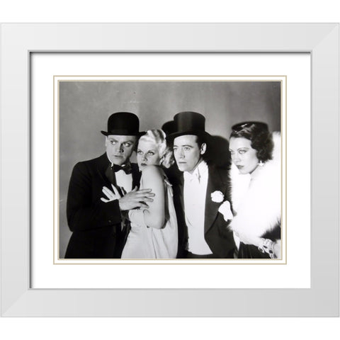 James Cagney, Jean Harlow, The Public Enemy, 1931 White Modern Wood Framed Art Print with Double Matting by Vintage Hollywood Archive