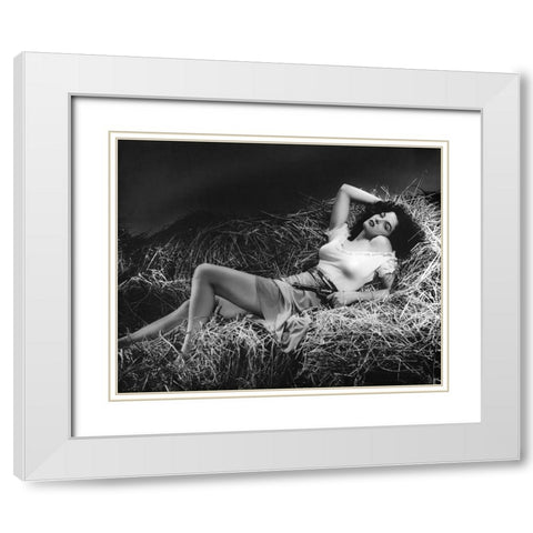 Jane Russell, The Outlaw, 1941 White Modern Wood Framed Art Print with Double Matting by Vintage Hollywood Archive