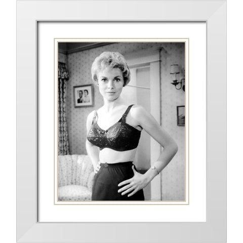 Janet Leigh, Psycho, 1960 White Modern Wood Framed Art Print with Double Matting by Vintage Hollywood Archive