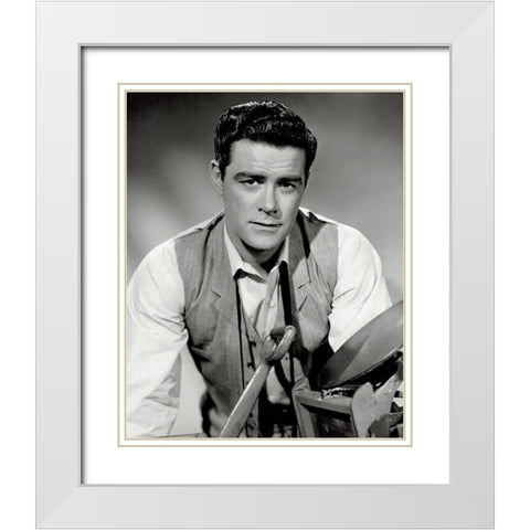 Jeff Richards, 1959 White Modern Wood Framed Art Print with Double Matting by Vintage Hollywood Archive