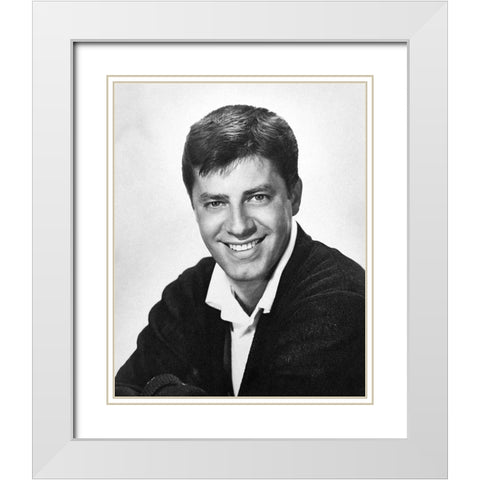 Jerry Lewis White Modern Wood Framed Art Print with Double Matting by Vintage Hollywood Archive