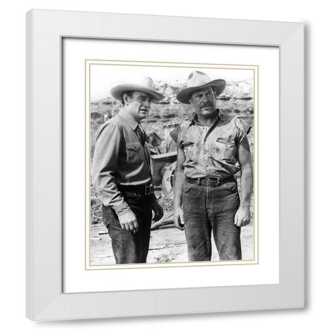 John Wayne, Grant Withers, Old Oklahoma, 1943 White Modern Wood Framed Art Print with Double Matting by Vintage Hollywood Archive
