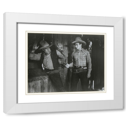 John Wayne, 1938 White Modern Wood Framed Art Print with Double Matting by Vintage Hollywood Archive