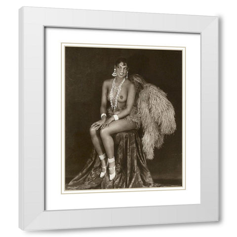 Josephine Baker, 1927 White Modern Wood Framed Art Print with Double Matting by Vintage Hollywood Archive