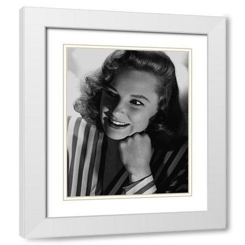 June Allyson White Modern Wood Framed Art Print with Double Matting by Vintage Hollywood Archive