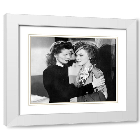 Katherine Hepburn, Cheryl Walker, 1943 White Modern Wood Framed Art Print with Double Matting by Vintage Hollywood Archive