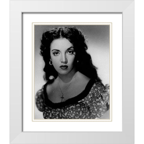Katy Jurado White Modern Wood Framed Art Print with Double Matting by Vintage Hollywood Archive