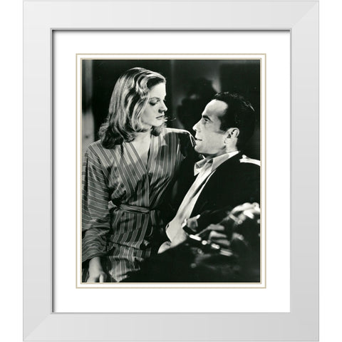 Lauren Bacall, Humphrey Bogart, To Have and Have Not, 1945 White Modern Wood Framed Art Print with Double Matting by Vintage Hollywood Archive