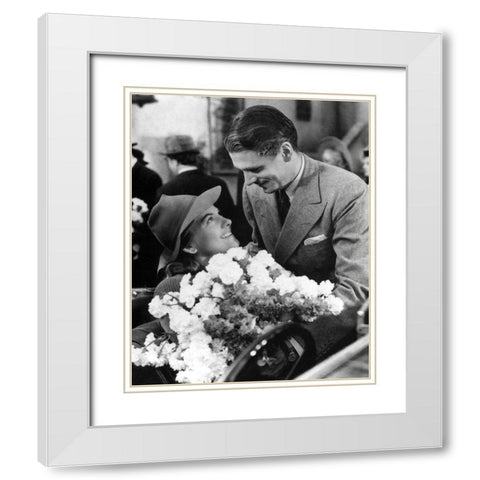 Joan Fontaine, Laurence Olivier, Rebecca, 1940 White Modern Wood Framed Art Print with Double Matting by Vintage Hollywood Archive